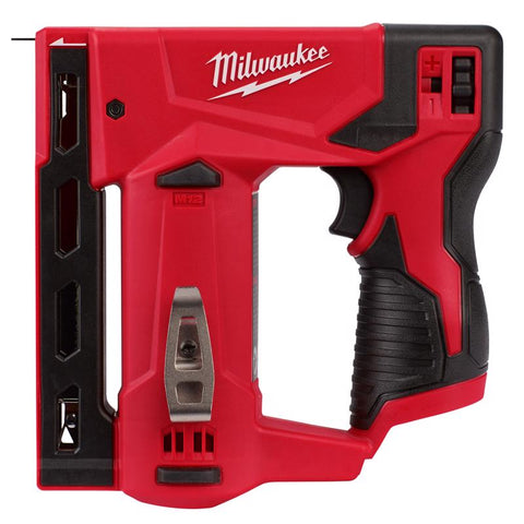 Milwaukee M12 Cordless Crown Stapler, Black & Red