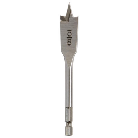 Milwaukee Flat Boring Bit, Carbon Steel, 4-1/2" L x 5/8" Dia