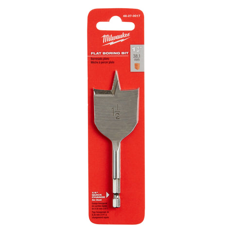 Milwaukee 1-1/2" Flat Boring Bit