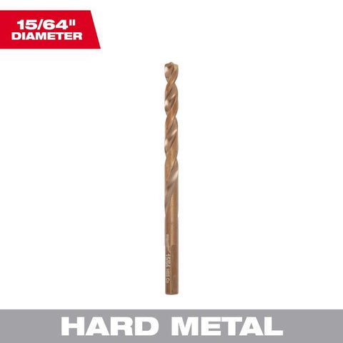 Milwaukee Cobalt Red Helix Drill Bit, 15/64" Dia