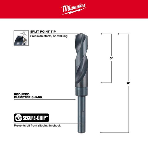 Milwaukee 13/16" S&D BLKOxide Bit