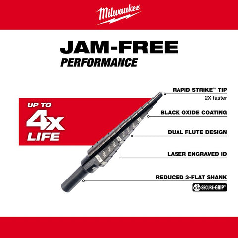 Milwaukee 1/8-1/2 Step Drill Bit