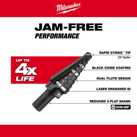 Milwaukee 1/4x3/4" Step Drill Bit