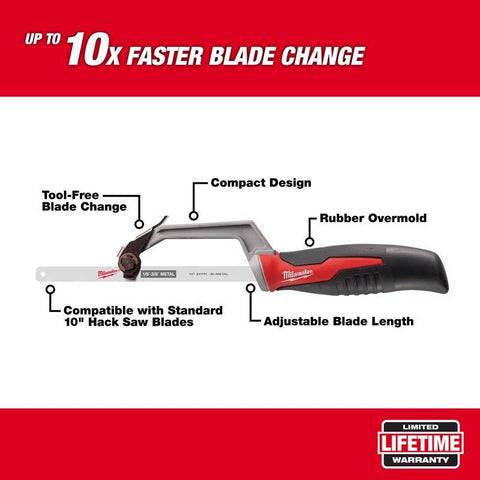 Milwaukee Compact Hack Saw, 10" Blade Length
