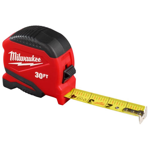 Milwaukee Compact Tape Measures with Belt Clip, 30'