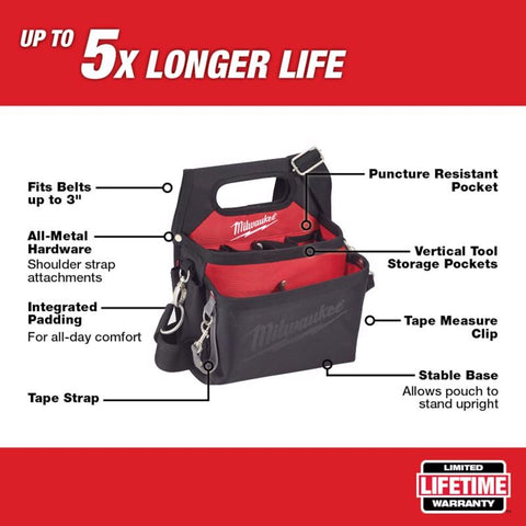 Milwaukee Electricians Work Pouch w/ Quick Adjust Belt, 15-Pockets