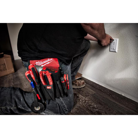Milwaukee 9-Pocket Utility Pouch, Ballistic Nylon, Red & Black