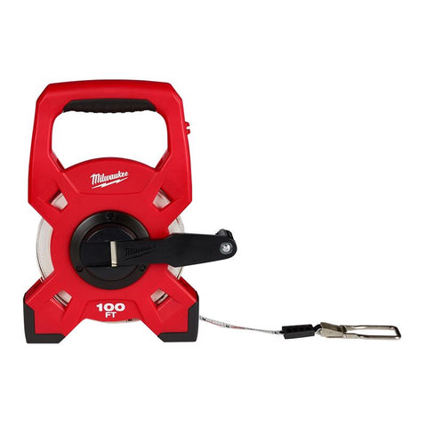 Milwaukee Open Reel Long Tape Measure, Red, 100' L