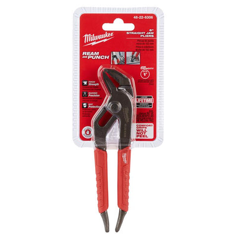 Milwaukee REAM & PUNCH Straight-Jaw Plier, Red, 6" L