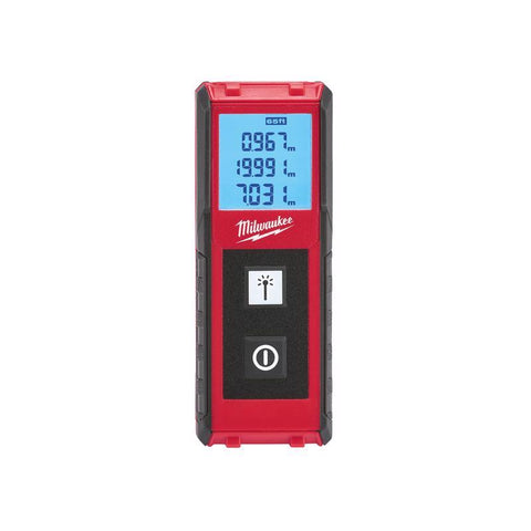 Milwaukee Laser Distance Meter, Plastic, Red & Black, 65'