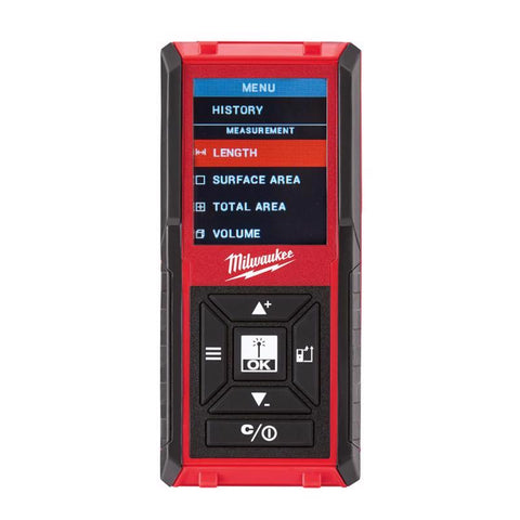 Milwaukee Laser Distance Meter, Plastic, Red & Black, 150'