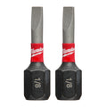 Milwaukee Shockwave Slotted Insert Bit, 1/8" x 1" L