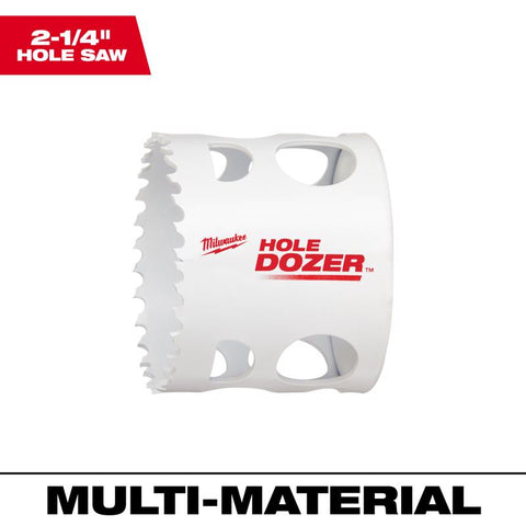 Milwaukee Hole Dozer Hole Saw, Bi-Metal, 2-1/4" Dia x 1-3/4" L