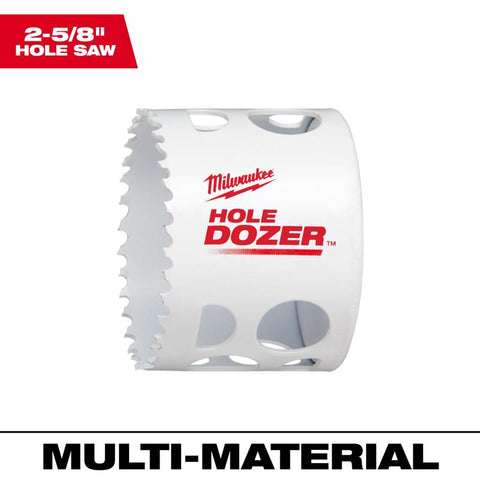 Milwaukee Hole Dozer Hole Saw, Bi-Metal, 2-5/8" Dia x 1-3/4" L