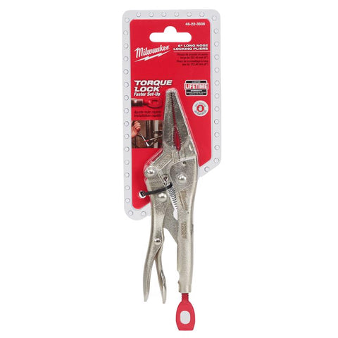 Milwaukee Torque Lock Long Nose Locking Plier, 6" L