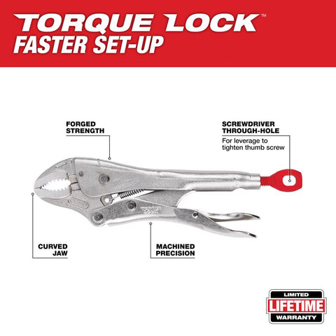 Milwaukee Torque Lock Curved Jaw Locking Plier, 5" L