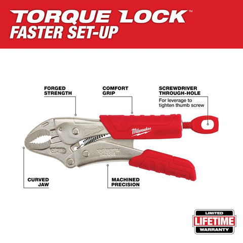 Milwaukee orque Lock Curved Jaw Locking Plier, 5" L
