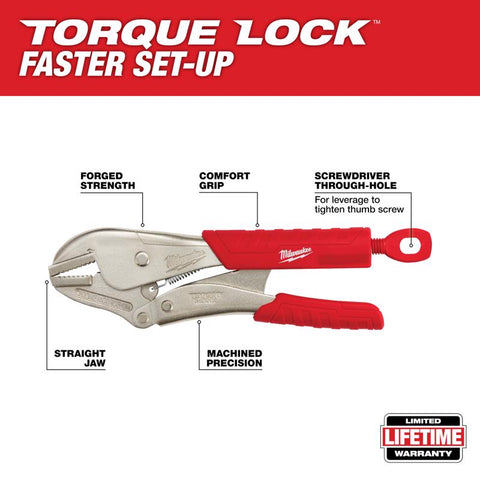 Milwaukee Torque Lock Straight Jaw Locking Plier, 10" L