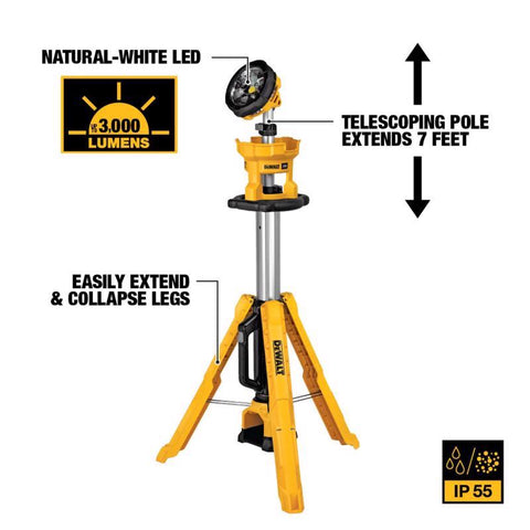 DeWalt 20V MAX Work Light With Tripod, 3000-Lumen