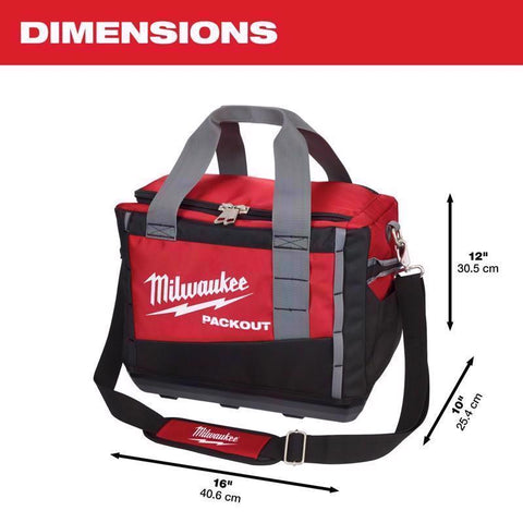 Milwaukee PACKOUT Tool Bag, Ballistic Nylon, Black/Red