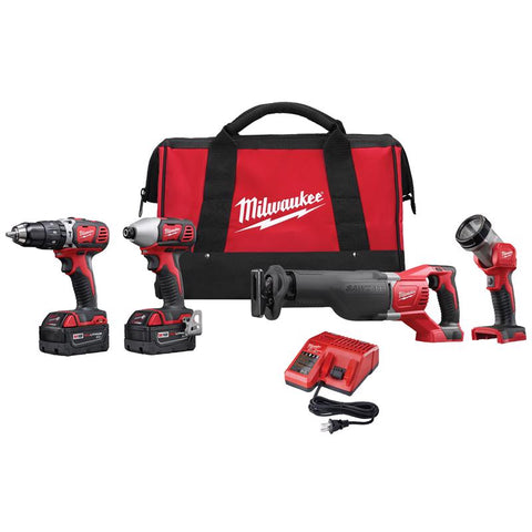 Milwaukee M18 Cordless Compact Combo Tool Kit, 18 V