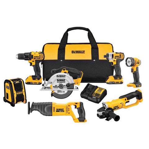 DeWalt DCK720D2 20V MAX Cordless 7 Tool Compact Combo Kit, 20 Volt