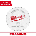 Milwaukee Framing Circular Saw Blade, 7-1/4" x 5/8"