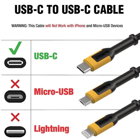 DeWalt 6' USBC/USBC Cable