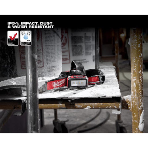 Milwaukee LED Rechargeable Head Lamp, Black/Red
