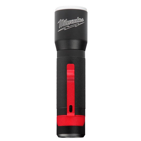 Milwaukee Focusing Flashlight, 5.39", Black/Red