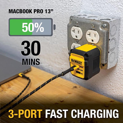 DeWalt 65W 3Port Wall Charger