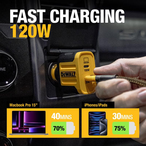 DeWalt 120W 2Port Car Charger