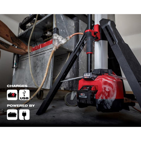 Milwaukee M18 ROCKET Tower Light/Charger, Black/Red