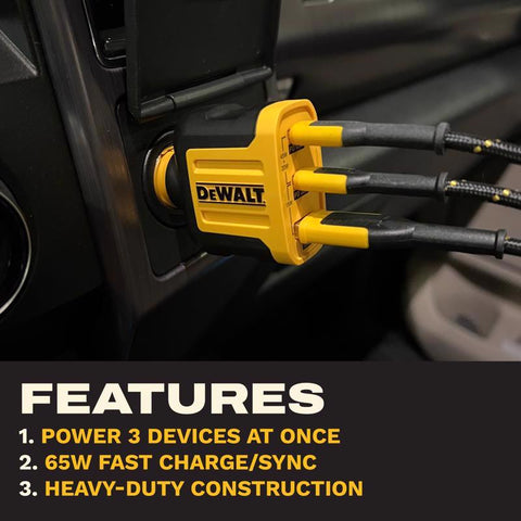 DeWalt 65W PD 3Port Car Charge