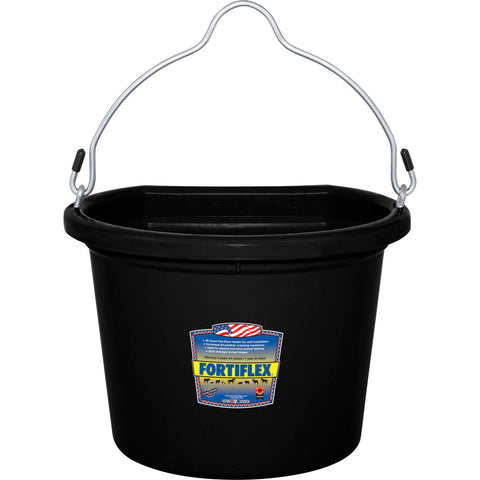 Fortiflex Flat Back Bucket, 8 qt, Black