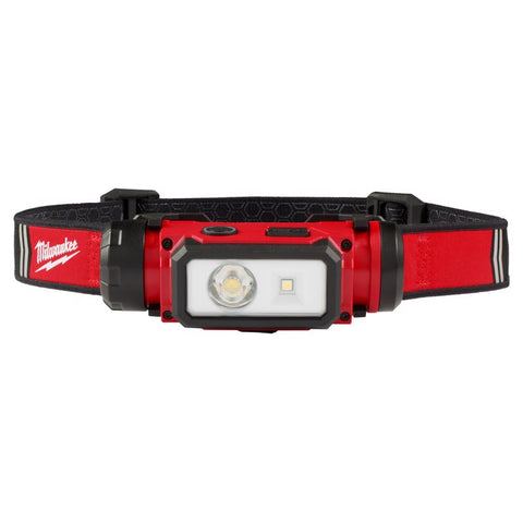 Milwaukee TRUEVIEW USB Rechargeable Hard Hat Headlamp, Black & Red