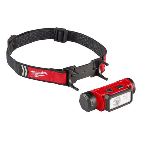 Milwaukee TRUEVIEW USB Rechargeable Hard Hat Headlamp, Black & Red