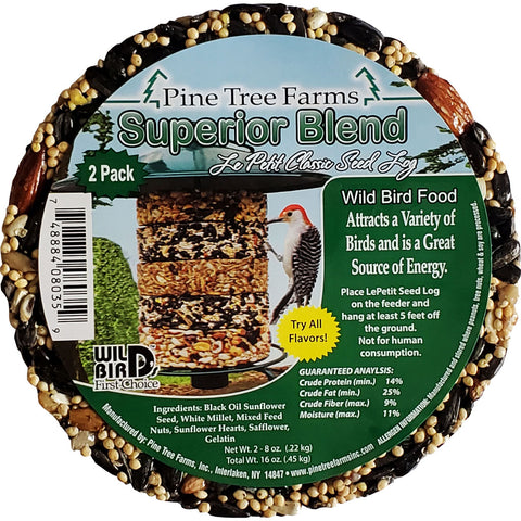 Pine Tree Farms Le Petit Classic Seed Log, 8 oz, 2 Pack, Superior Blend