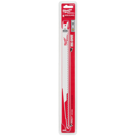 Milwaukee 5-TPI Wood Cutting Sawzall Blade, 12", Bi-Metal