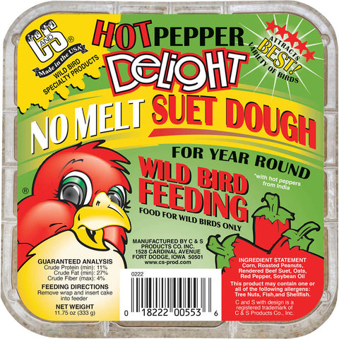 C&s Delight No Melt Suet Dough 11.75 OZ Hot Pepper