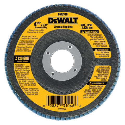 DeWalt 4-1/2x7/8 120G FlapDisc