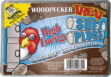 C&s Woodpecker Treat Suet Plugs 12 OZ High Energy