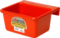 Little Giant Plastic Hook-Over Mini Feeder, 6 qt, Red
