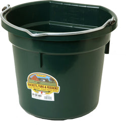 Little Giant DuraFlex Plastic Flat Back Bucket, 20 Qt, Green