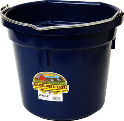 Little Giant DuraFlex Plastic Flat Back Bucket, 20 Qt, Navy