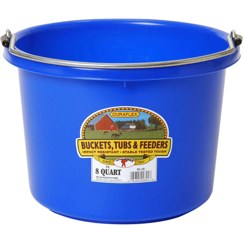Little Giant DuraFlex Plastic Bucket, 8 qt, Blue