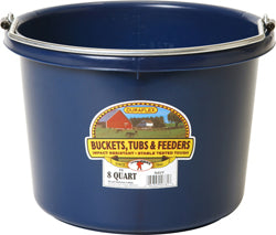 Little Giant DuraFlex Plastic Bucket, 8 qt, Navy