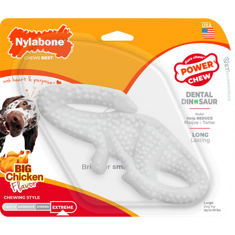 Nylabone Power Chew Dental Dino LG Chicken
