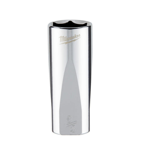 Milwaukee SAE Deep Socket With Four Flat Sides, 3/8 Inch x 3/4 Inch