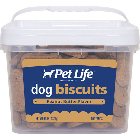 Pet Life Dog Biscuits Bucket 6 LB Peanut Butter